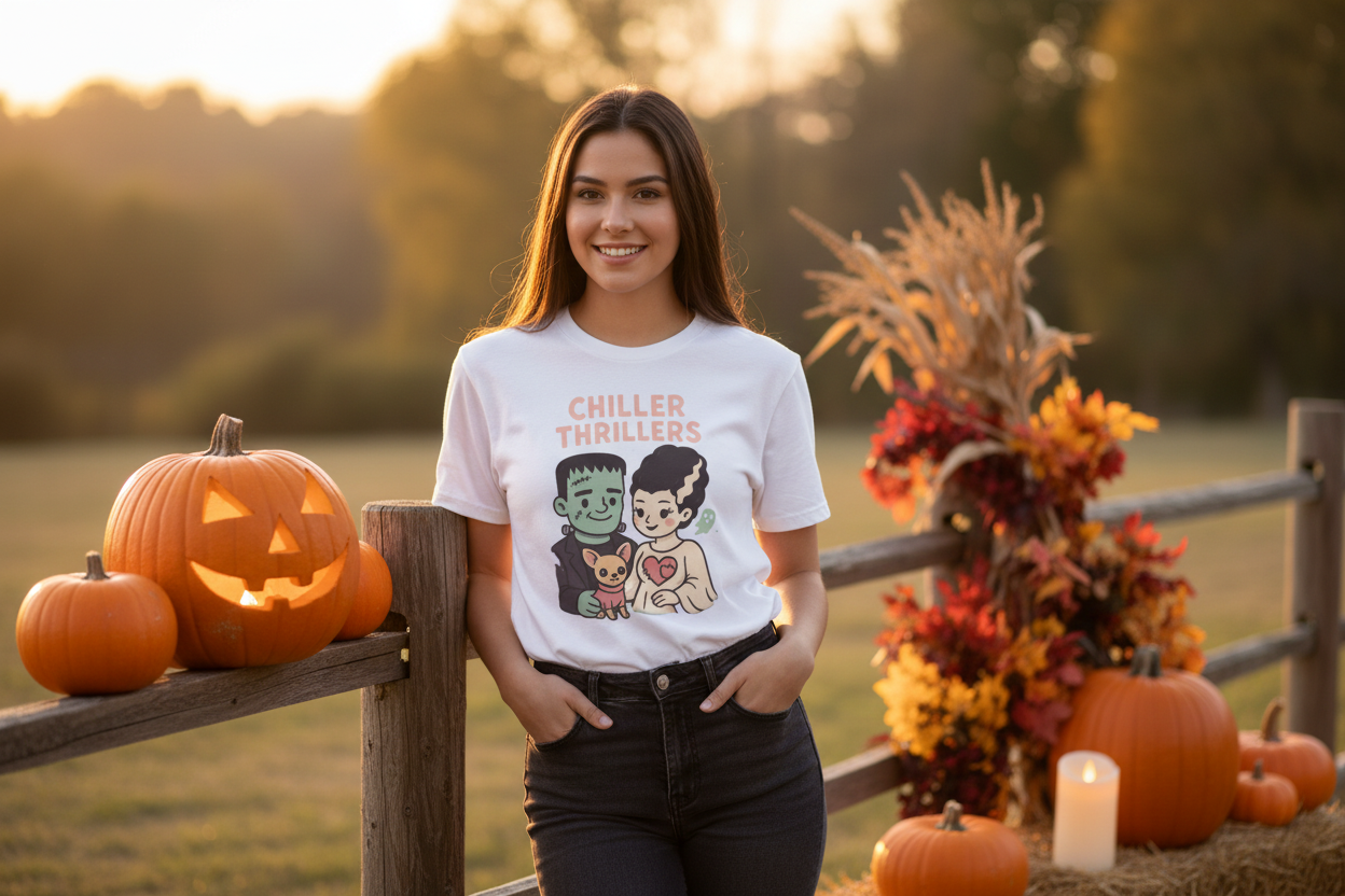 Cozy autumn setting with fall decorations and pumpkins