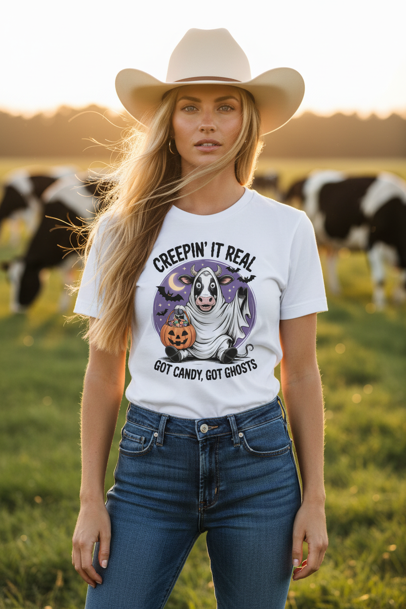 Creepin It Real - Cowgirl Magazine Shot with Cows