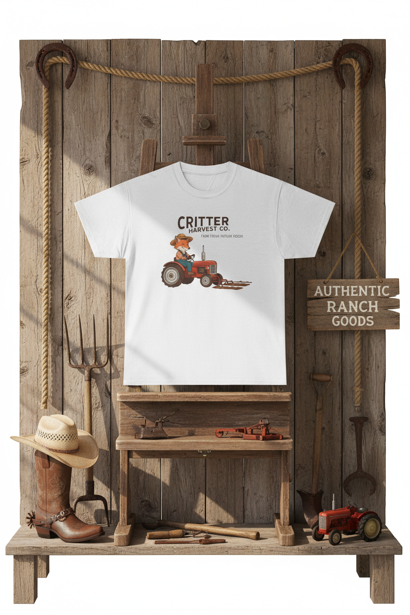 Critter Harvest Co. Tractor Tee - Western Display Mockup