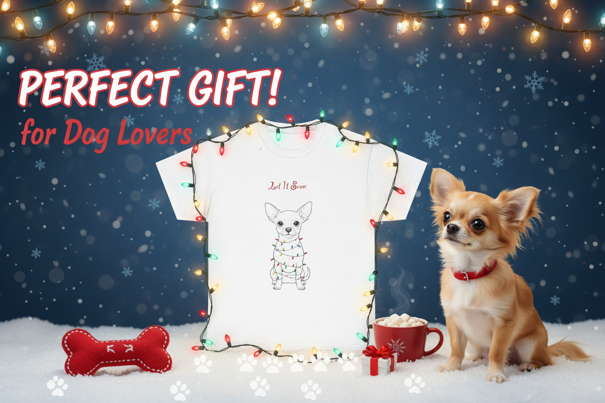Cute Holiday Dog Tee Banner Ad
