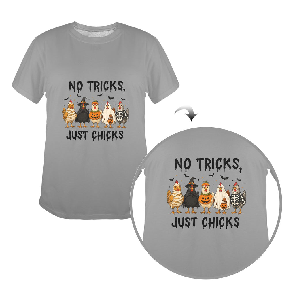 No Tricks, Just Chicks Halloween New Women's T-Shirt
