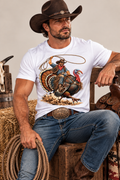 Wild Turkey Rodeo Men’s Western Tee Cowboy funny Graphic🦃