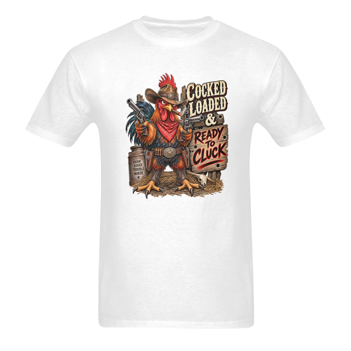 Cocked, Loaded & Ready to Cluck Men’s Western T-Shirt
