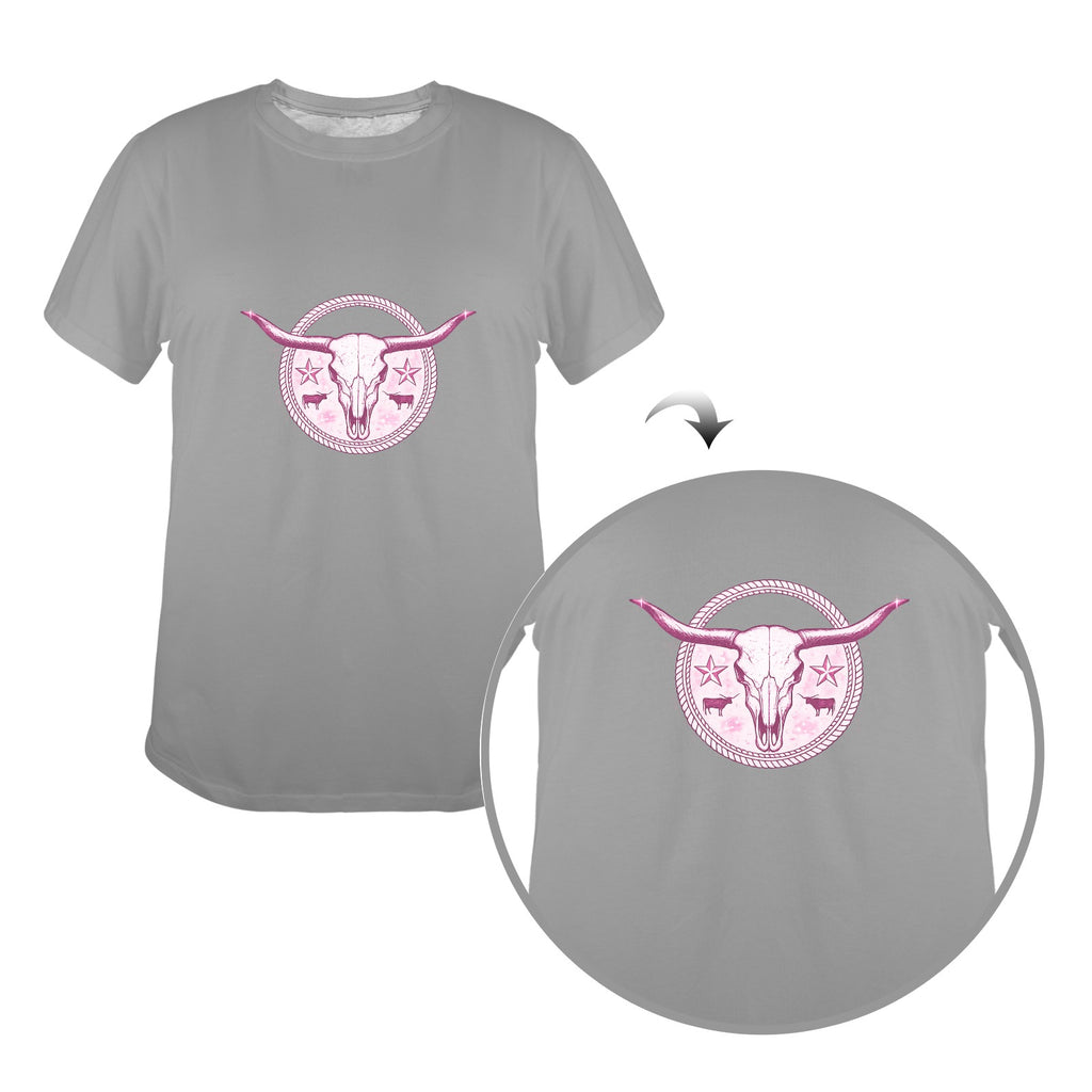 Blush Longhorn Tee  Women's Western Graphic T-Shirt