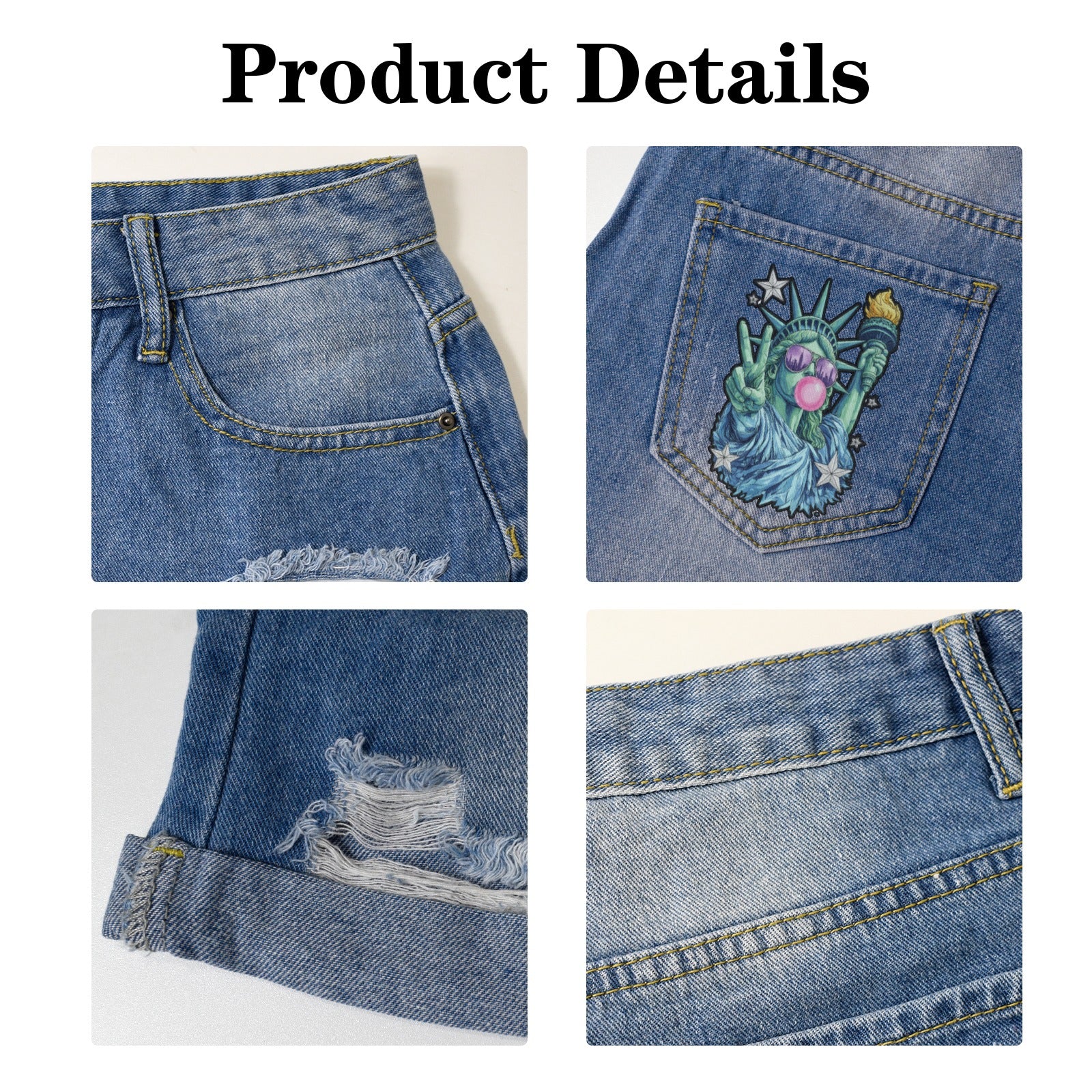 Free Spirit Denim Shorts 🗽✌️