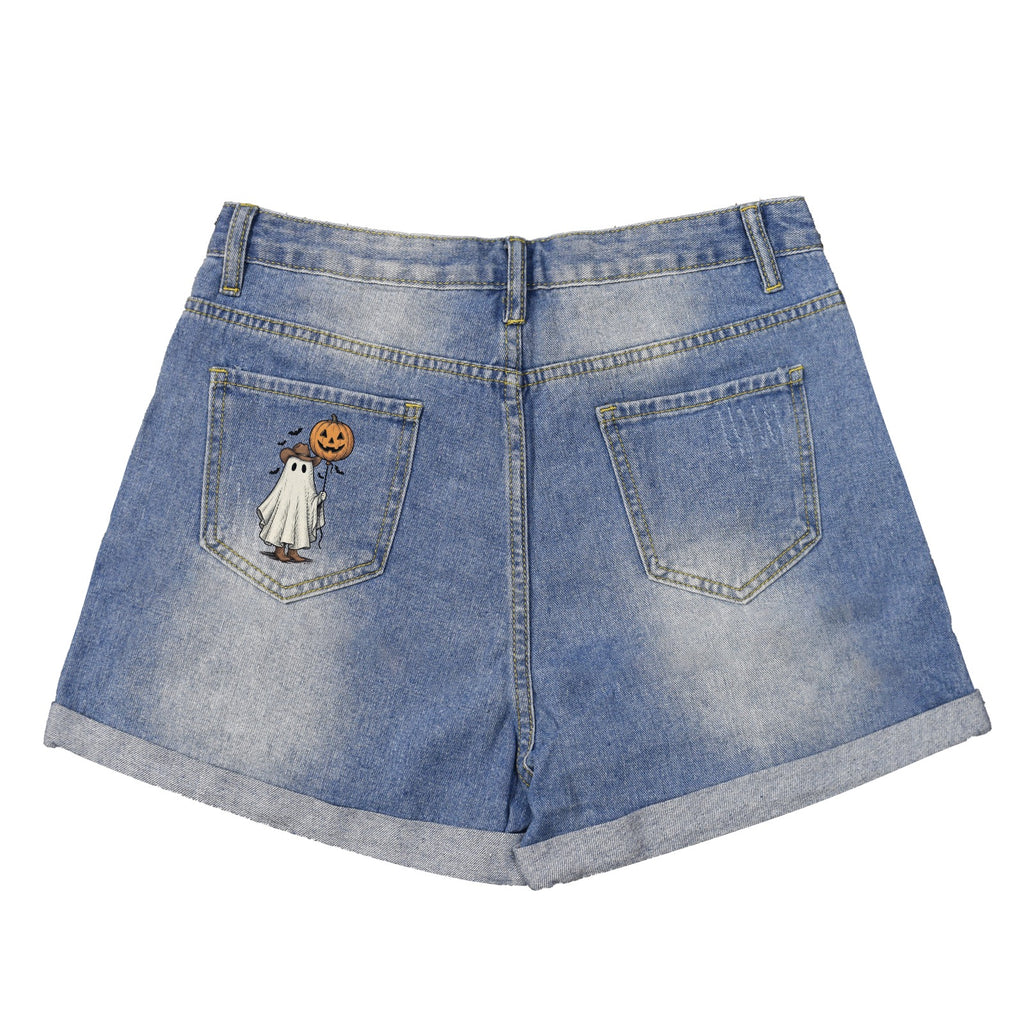 Boo-tiful Cowgirl Denim Shorts 🎃