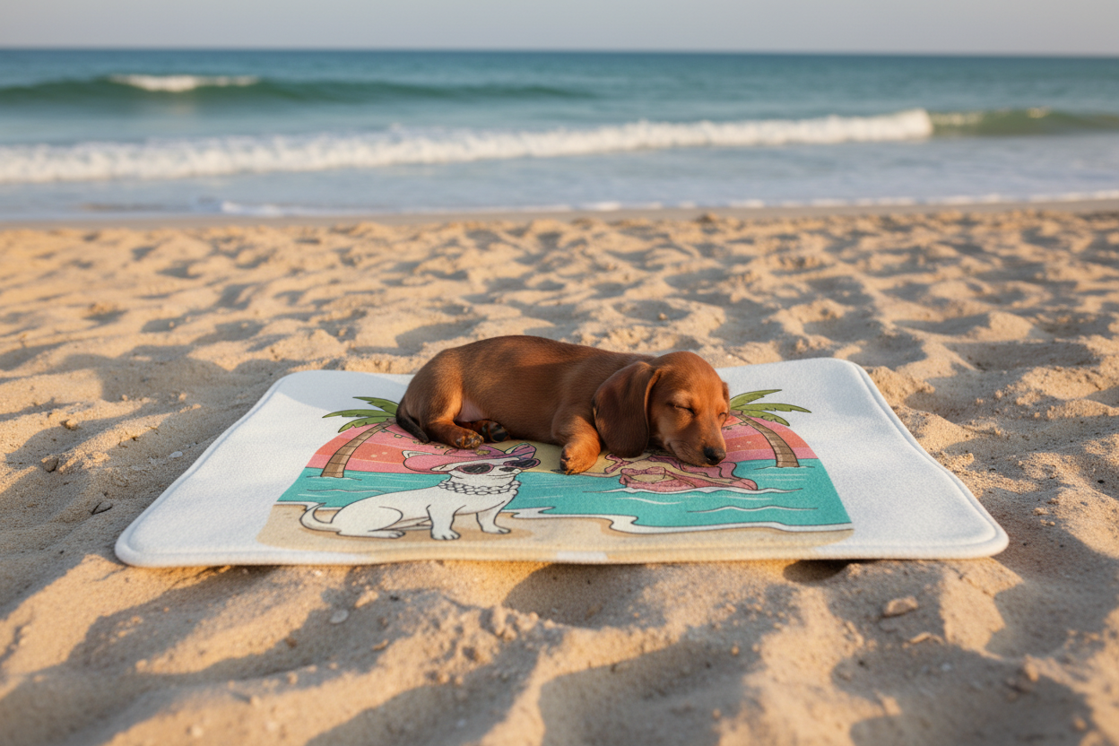 Dachshund Beach Mat Mockup