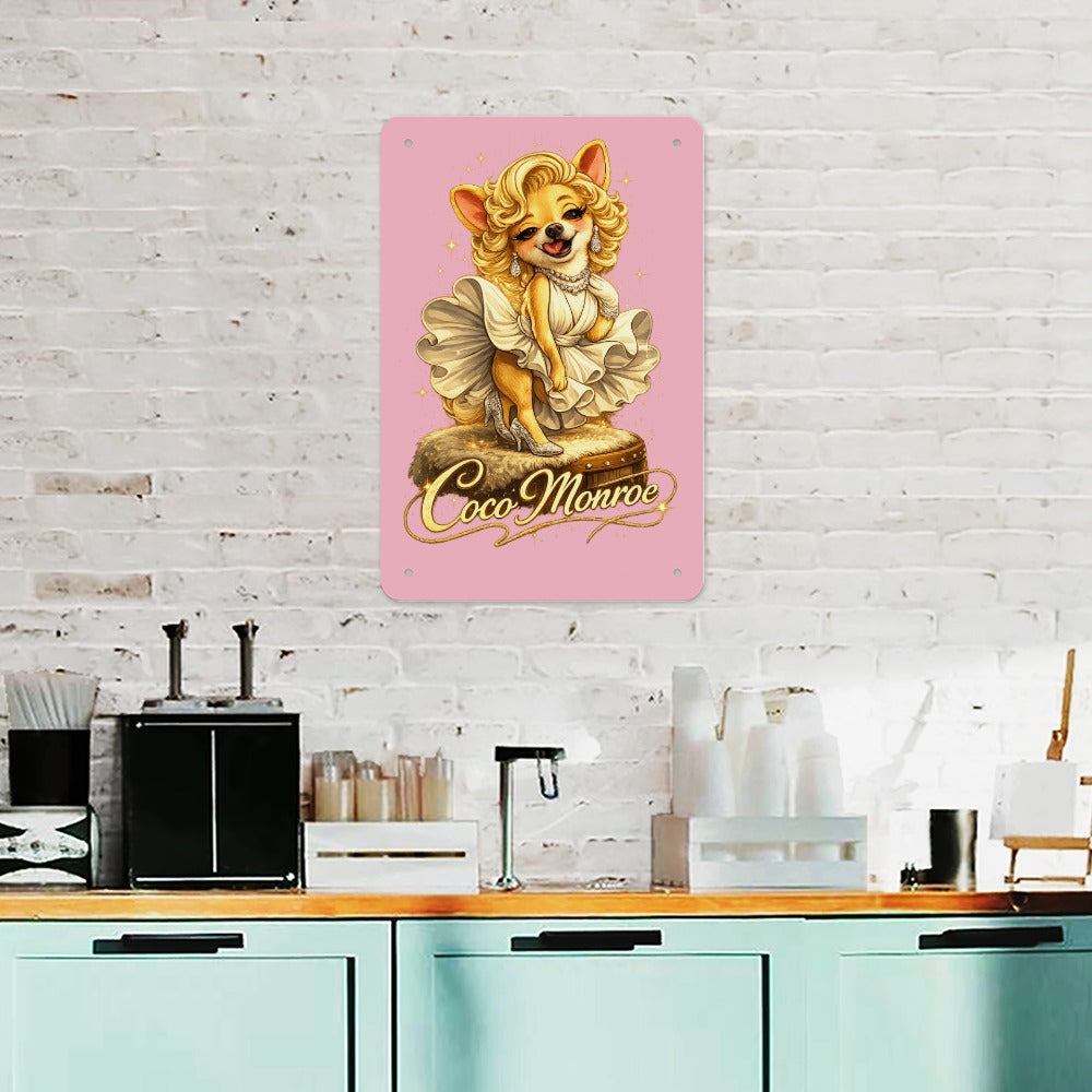 Coco Monroe Chihuahua Pin-Up Metal Sign