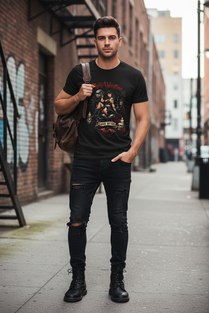 Dark Valentine Tee - Men's Realistic Mockup