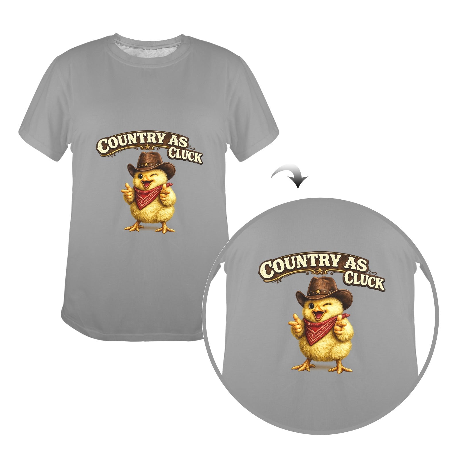Country As Cluck Funny Chicken Cowboy Women's Tee