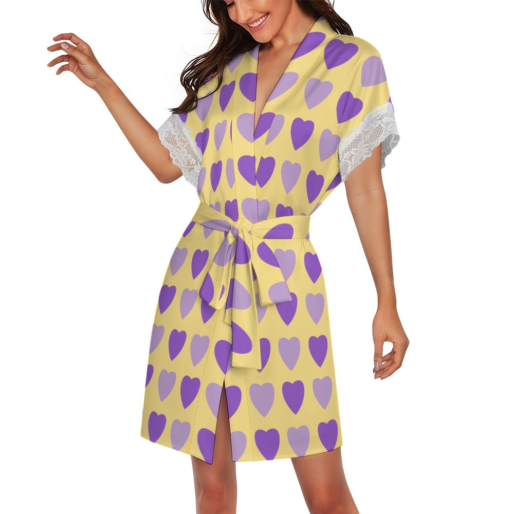 Women's Lace-Trimmed Kimono Robe Collection