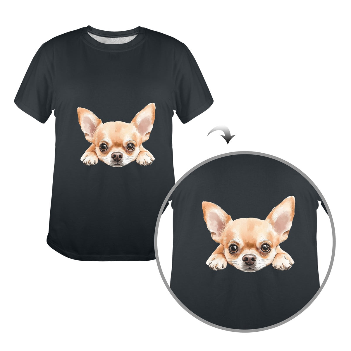 Peekaboo Chihuahua Ladies T-Shirt