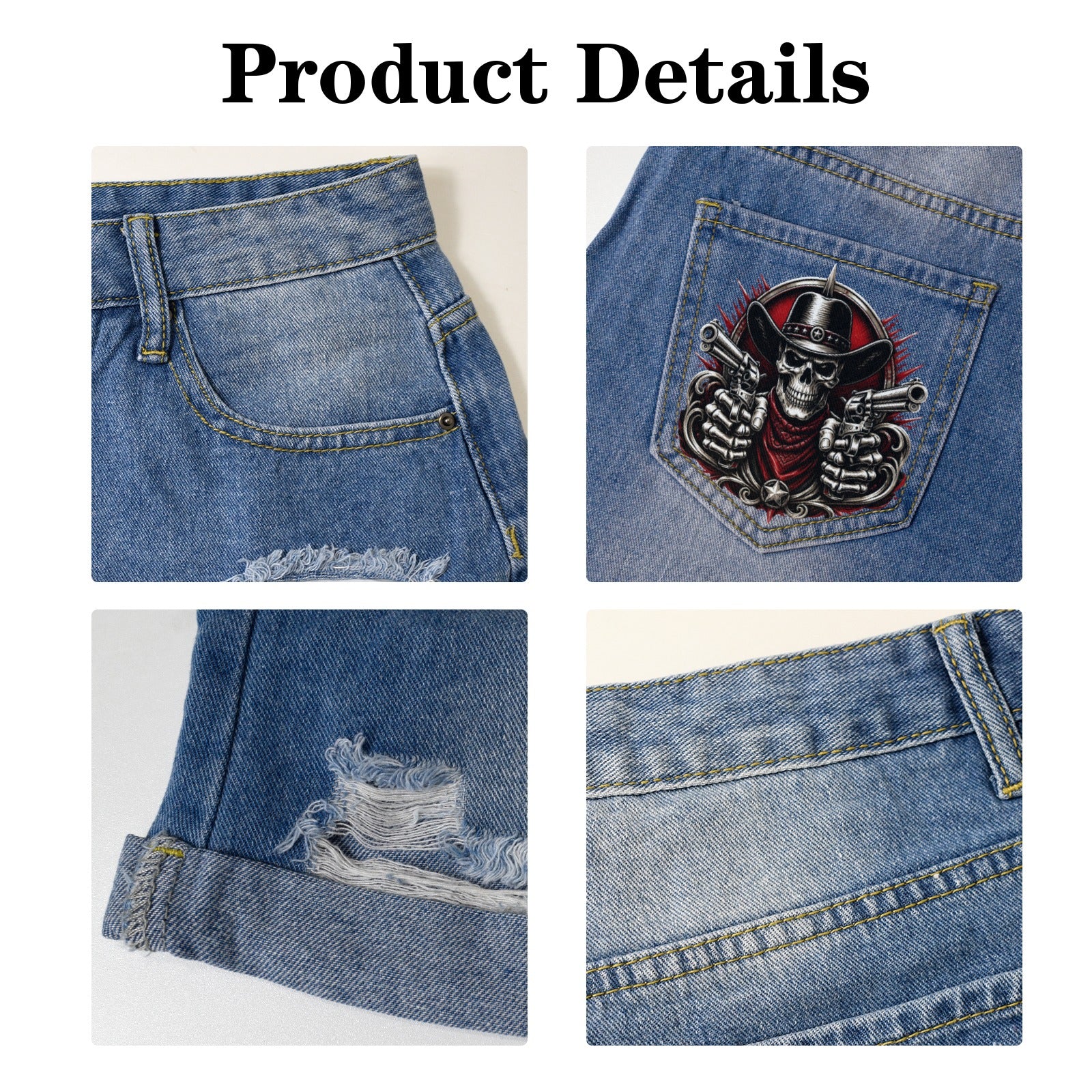 Dead Shot Denim Shorts 🤠