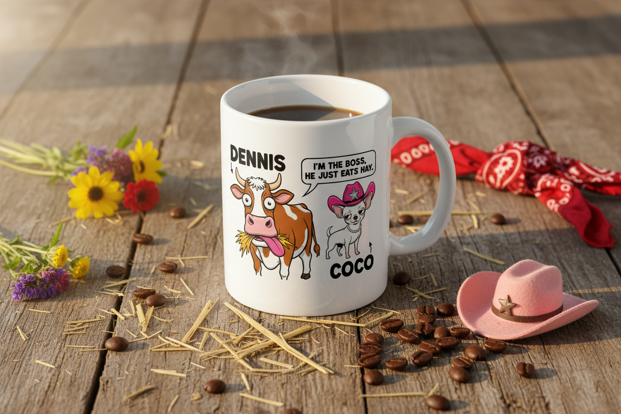 Dennis & Coco Mug - Flat Lay