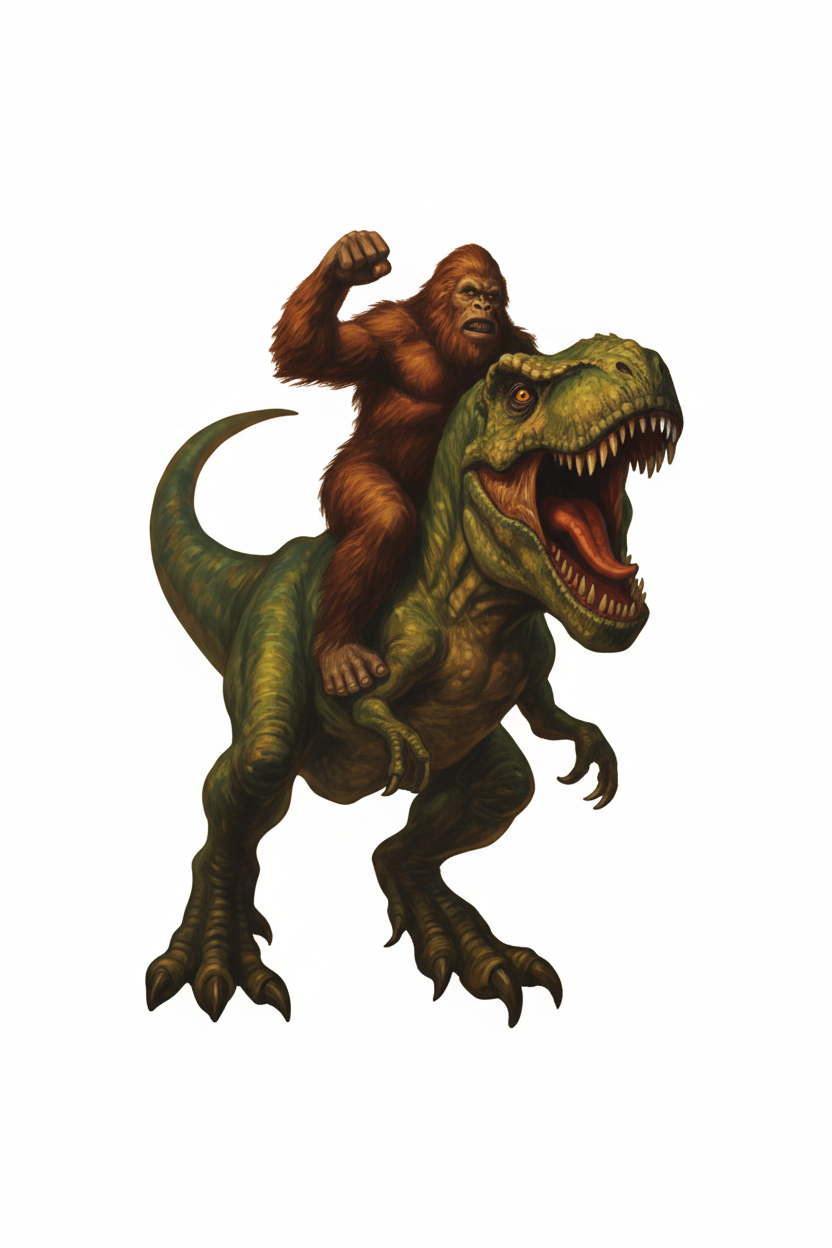 Dinosaur Rider graphic design poster