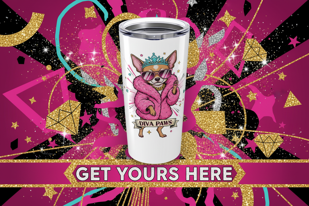Diva Paws Tumbler - Diva Get Yours Here Sales Banner