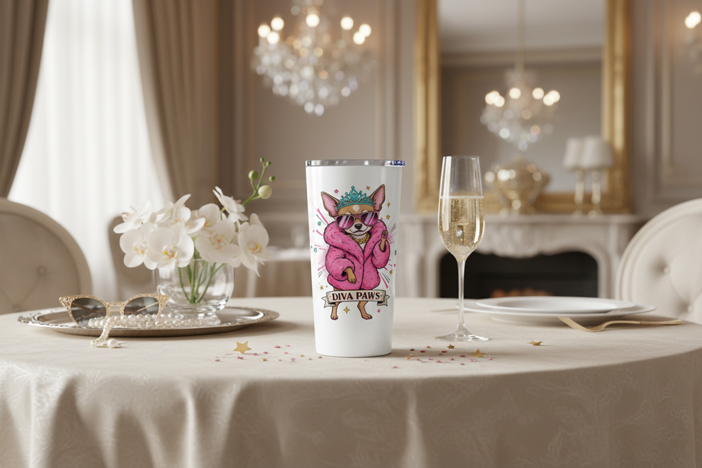 Diva Paws Tumbler - Fancy Table Mockup