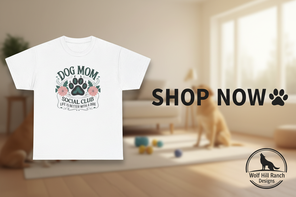 Dog Mom Social Club Tee - Wolf Hill Ranch Designs Shop Now Sales Banner