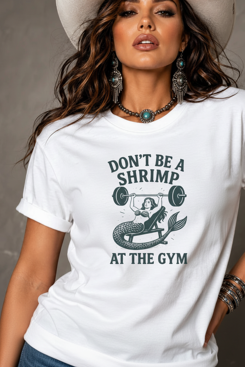 Don't Be a Shrimp Cowgirl Model Mockup
