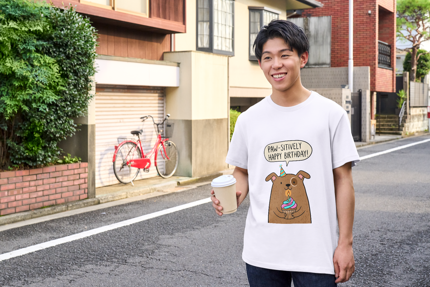 Paw-sitively Happy Birthday Dog T-Shirt — Cute Puppy Birthday Tee