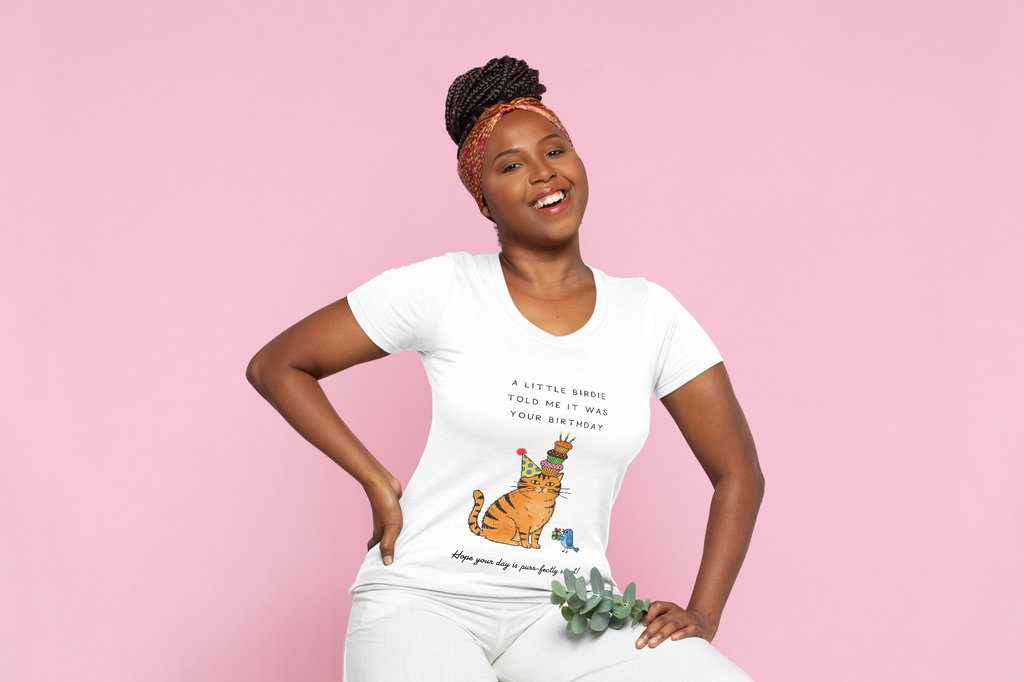 Cat Birthday Cake T-Shirt — "A Little Cake Could Be Made Your Birthday" Funny Party Tee