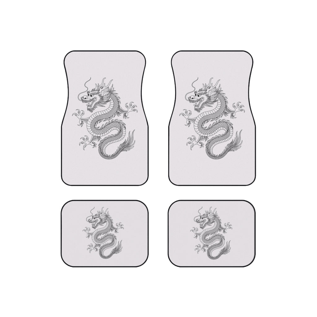 Dragon Car Floor Mats — 4-Piece Set with Detailed Asian Dragon Design