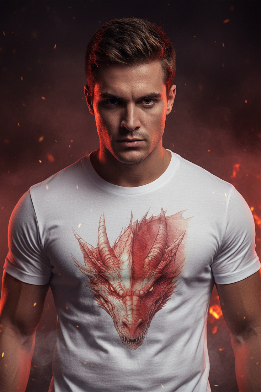 Dragon Tee — Ultra Realistic Fire Portrait