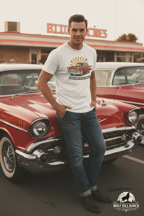 Drive Back to the Fifties - Standing by 50s Car