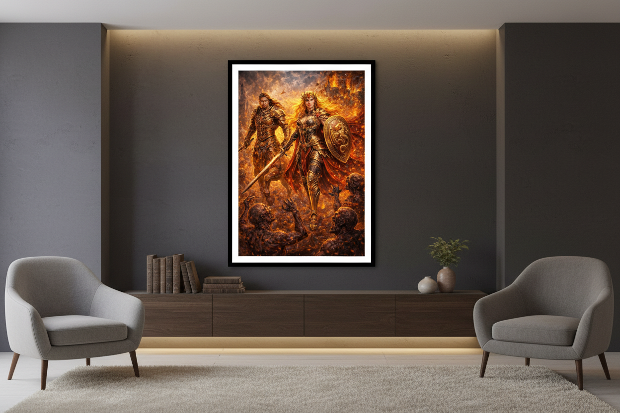 Drusilla & Centaur Battle of the Undead Wall Mockup