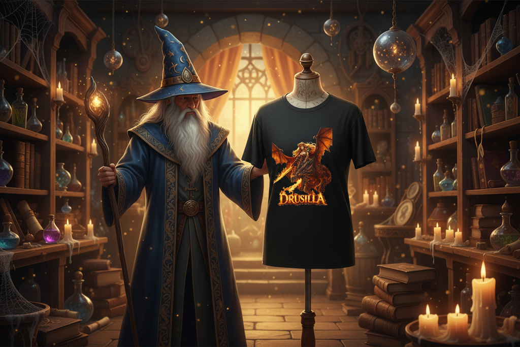 Drusilla Dragon Tee Fantasy Shop Display