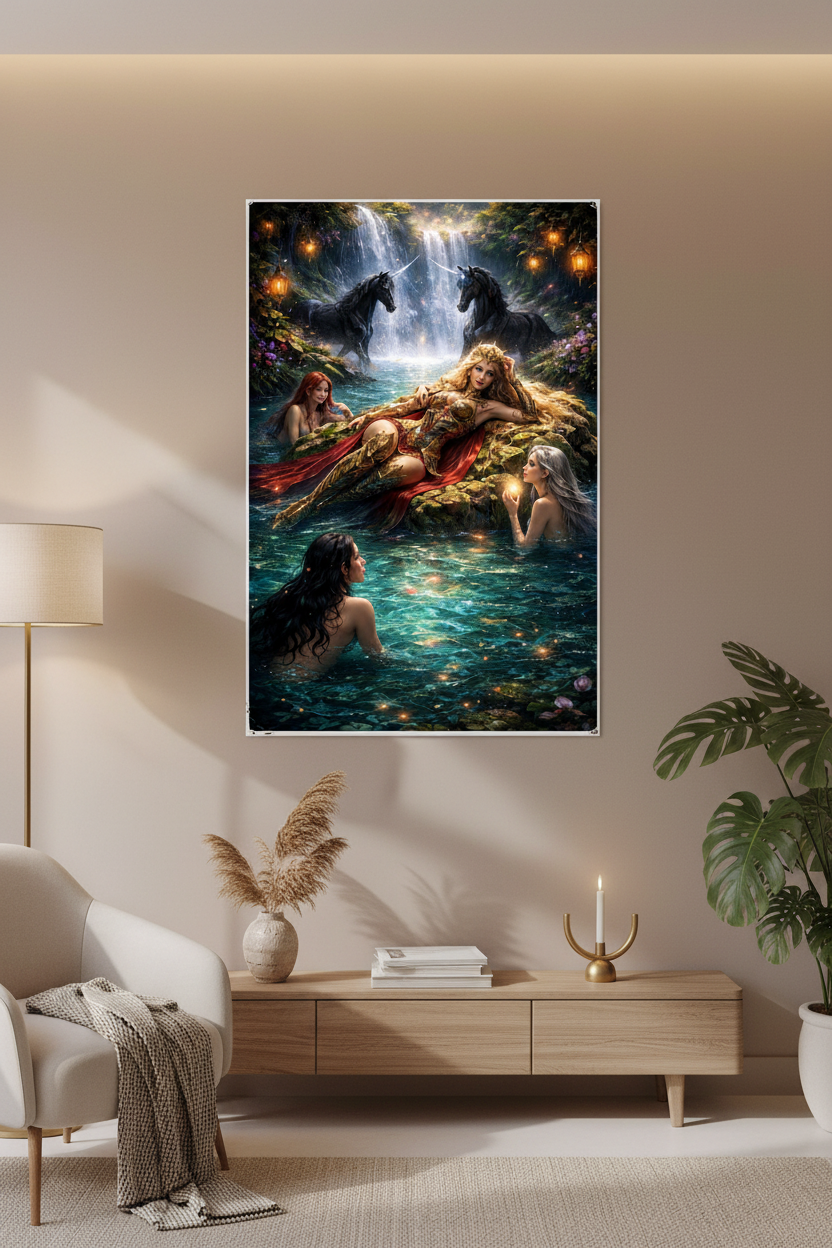 Drusilla Mermaid Lagoon Frameless Wall Mockup