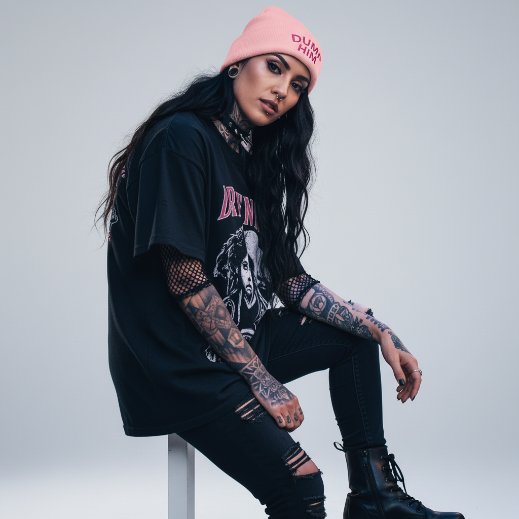 Dump Him Beanie Studio Shot - New Outfit