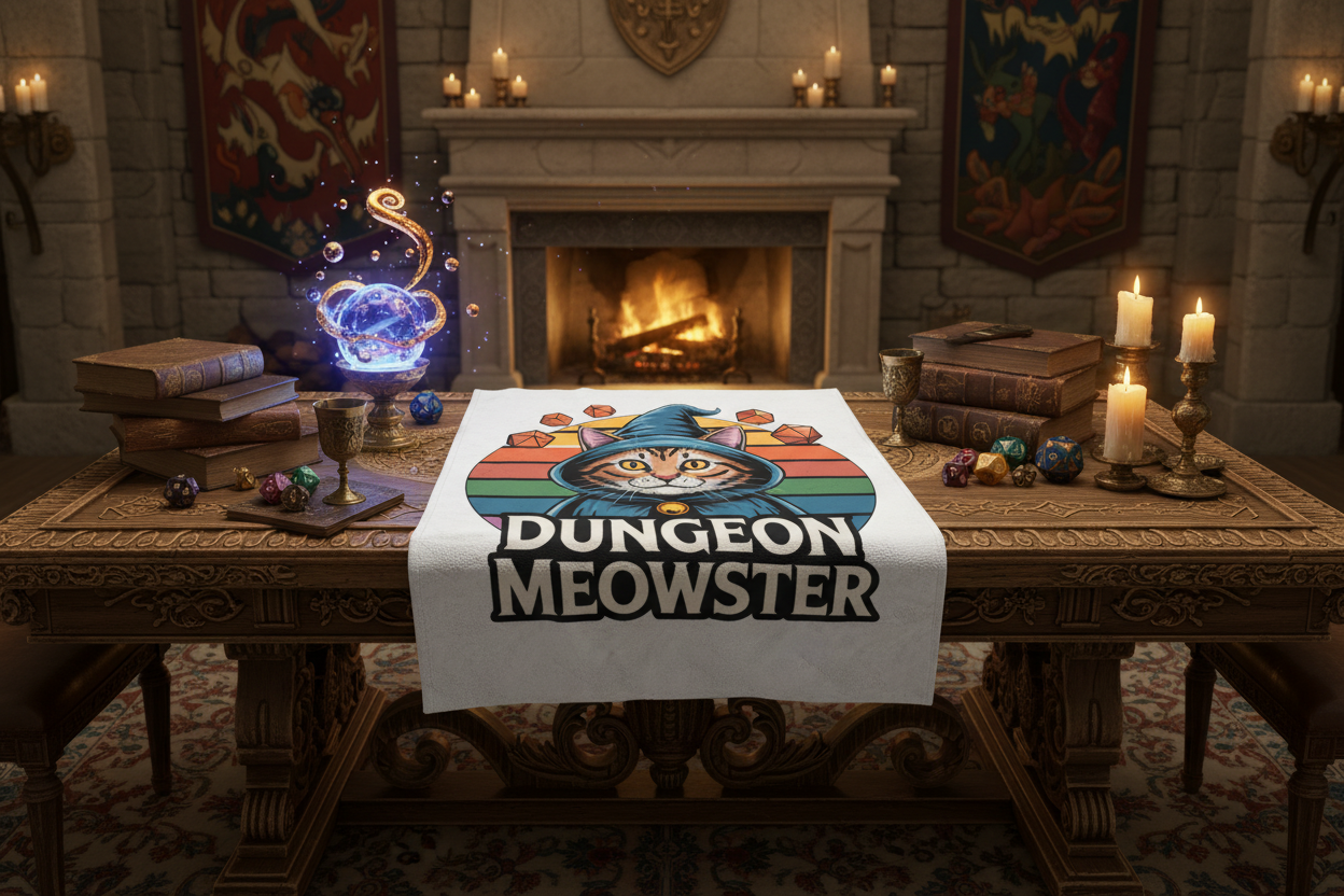 Dungeon Meowster Blanket - Fantasy Banner