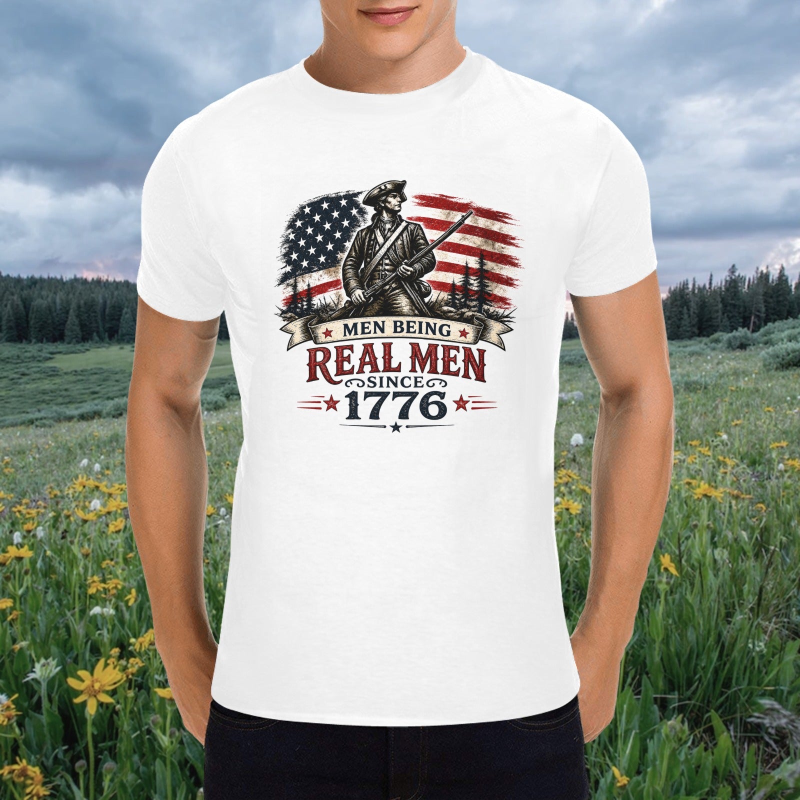 Men's Real men Patriotic Pride T-Shirt