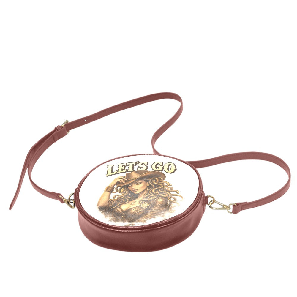 LET'S GO GIRL Round Messenger Bag