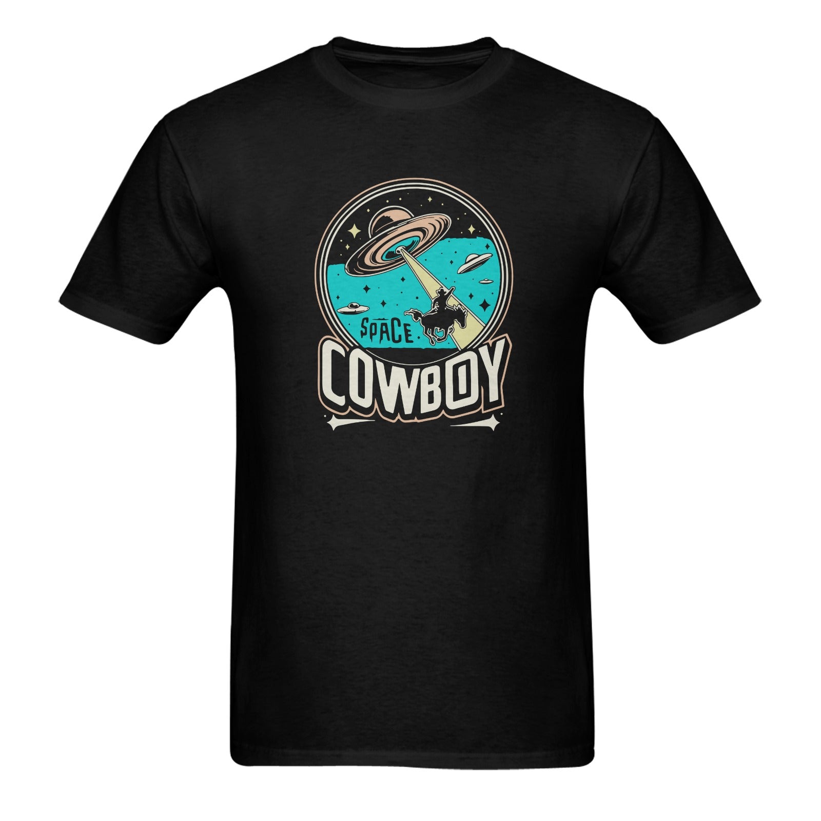 Space Cowboy Unisex Retro Western UFO Graphic Tee
