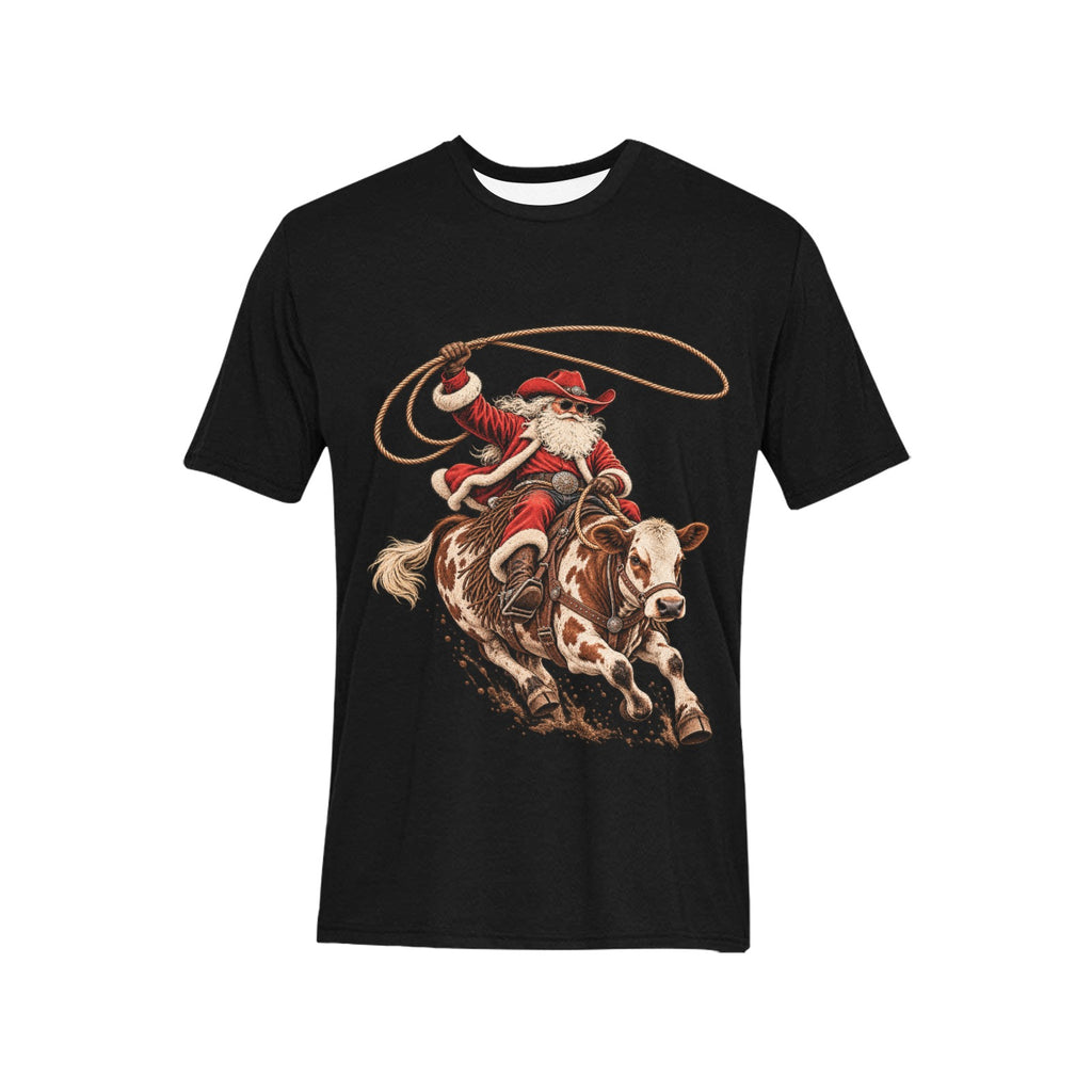 Cowboy Santa Rodeo Christmas Shirt Men’s Western Holiday Graphic