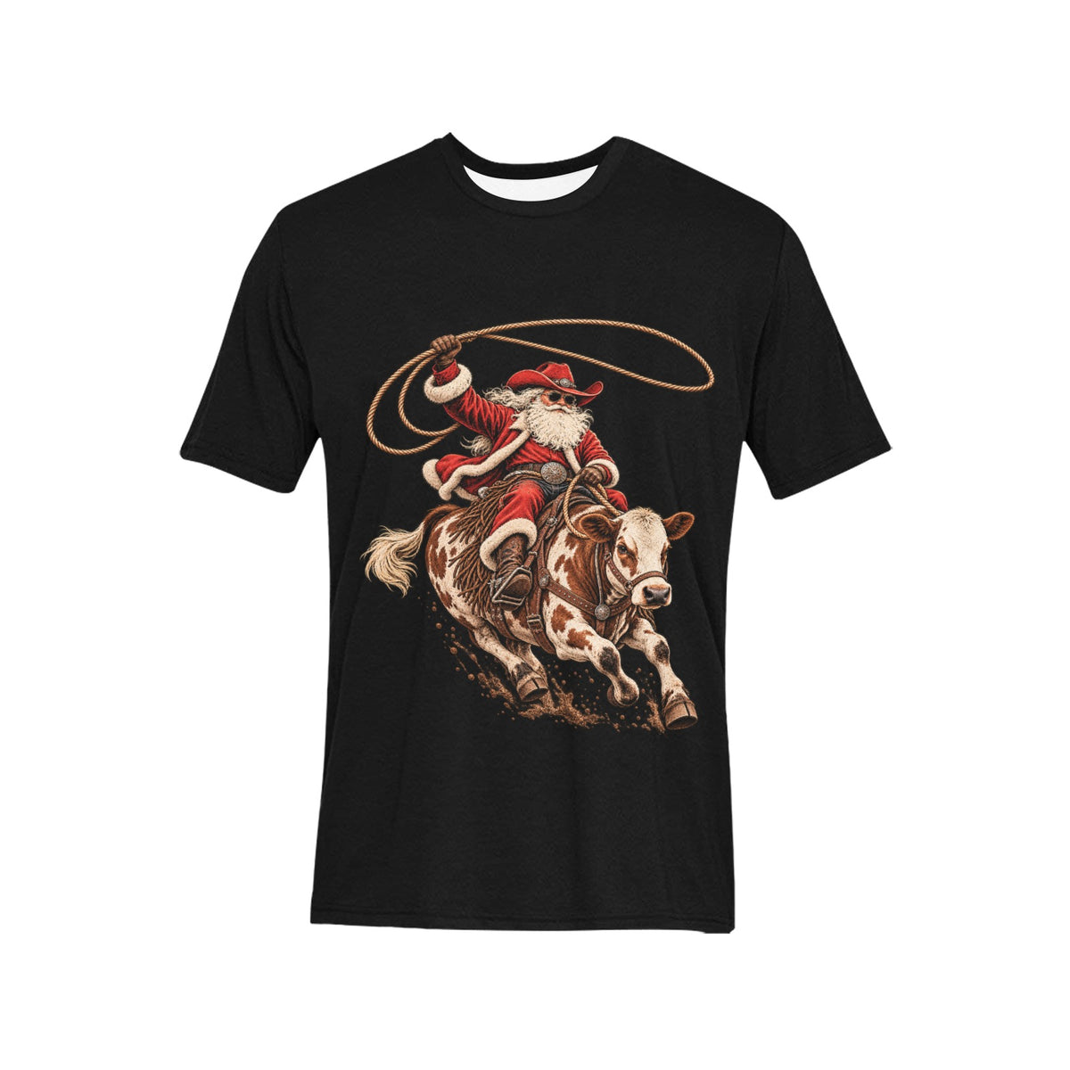 Cowboy Santa Rodeo Christmas Shirt Men’s Western Holiday Graphic