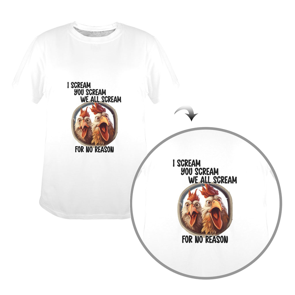 We All Scream Chicken Tee  Women's Funny Farm Graphic Tee