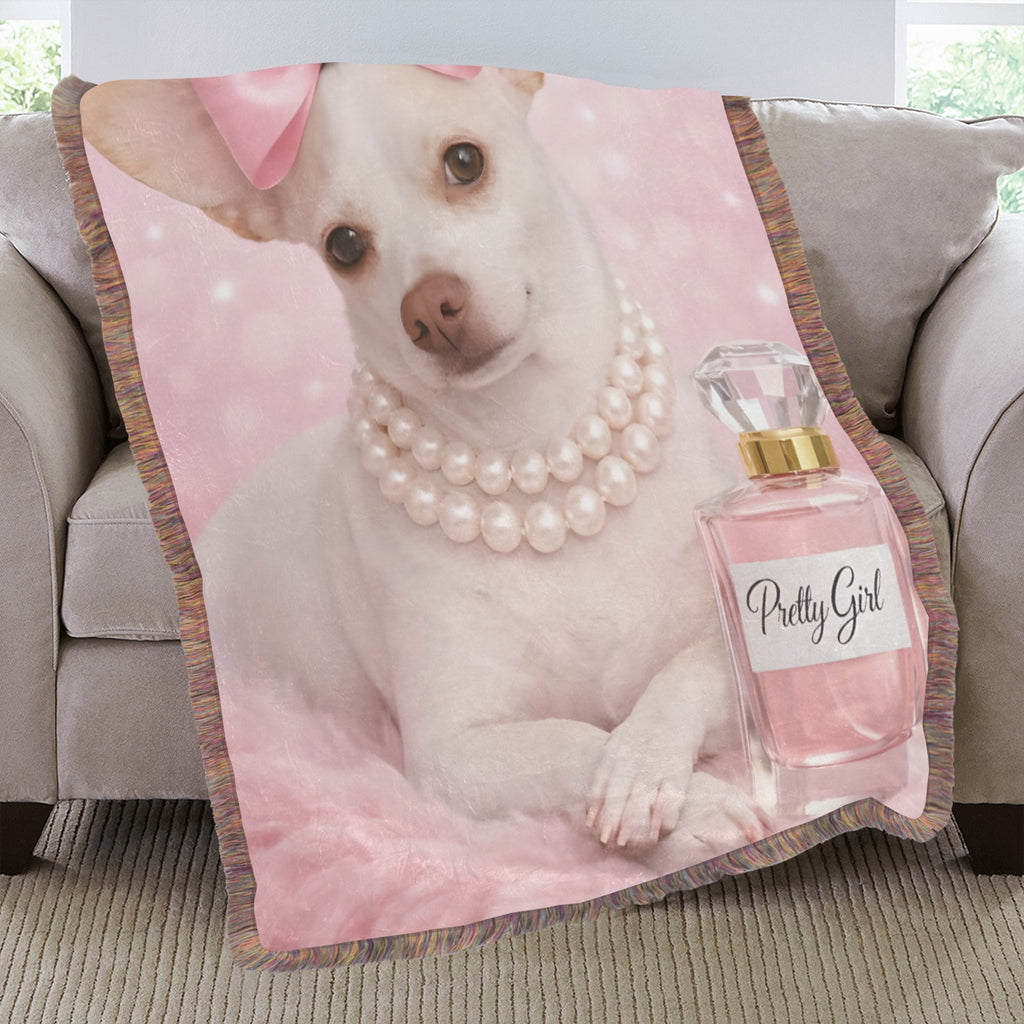 Coco ‘Pretty Girl’ – Glam Edition  Ultra-Soft Fringe Blanket 40"x50"