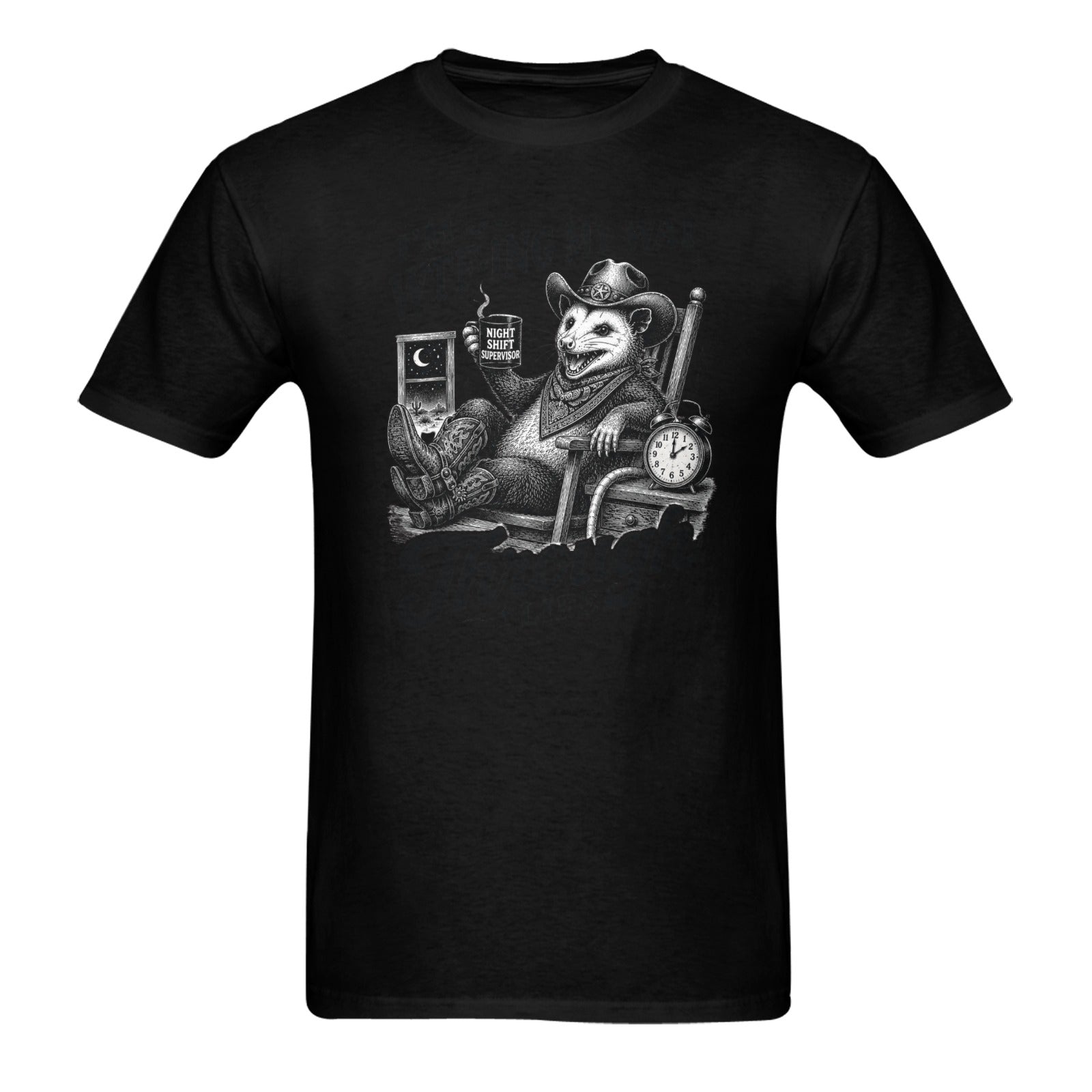 Pete of Wolf Hill Ranch  Night Shift Supervisor T-Shirt