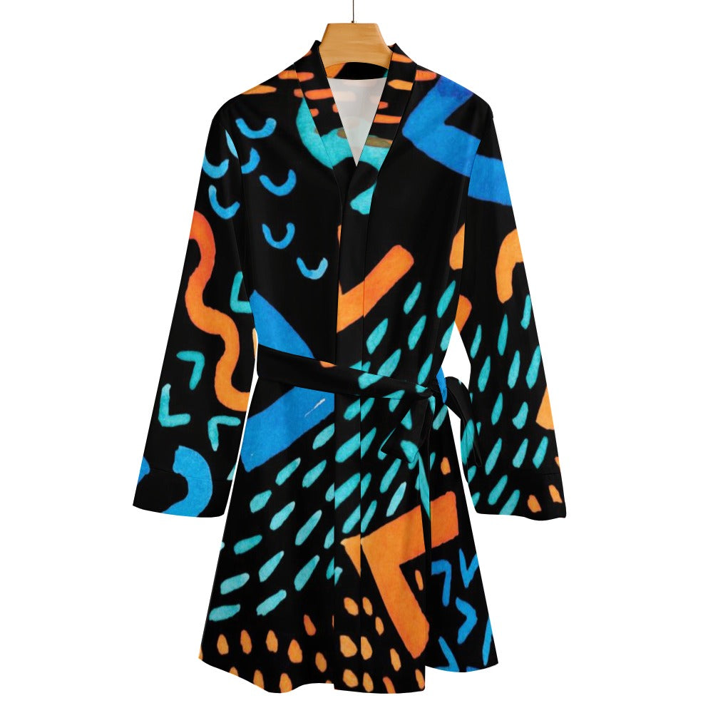 Electric Groove Robe Ladies Long Sleeve  retro 80s