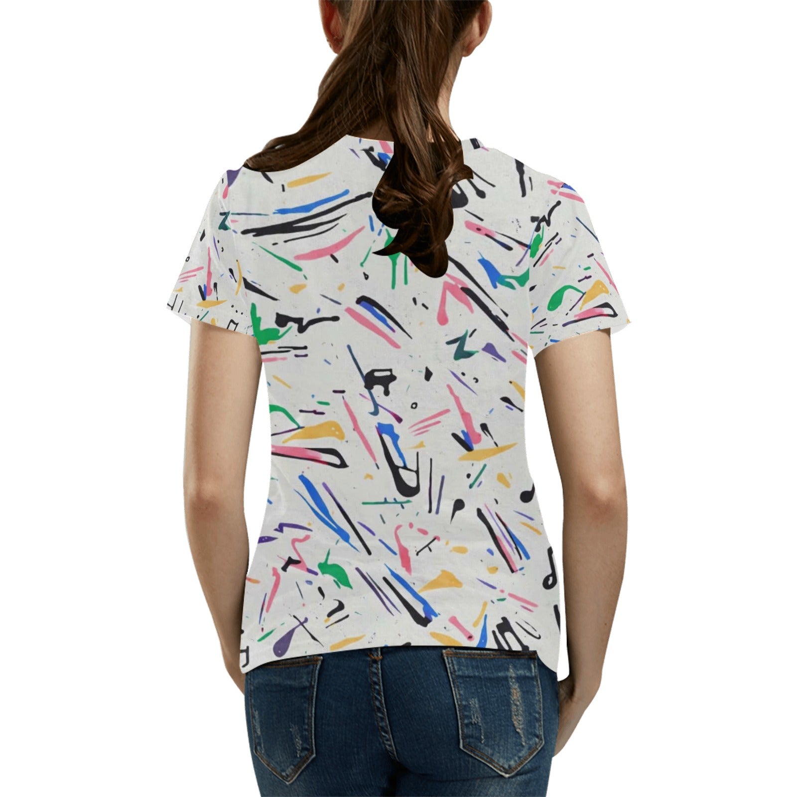 Wolf Hill Ranch Abstract Splash Ladies Tee