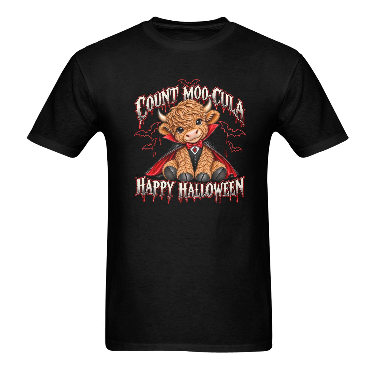 Count Moo-Cula Highland Cow Unisex Halloween T-Shirt