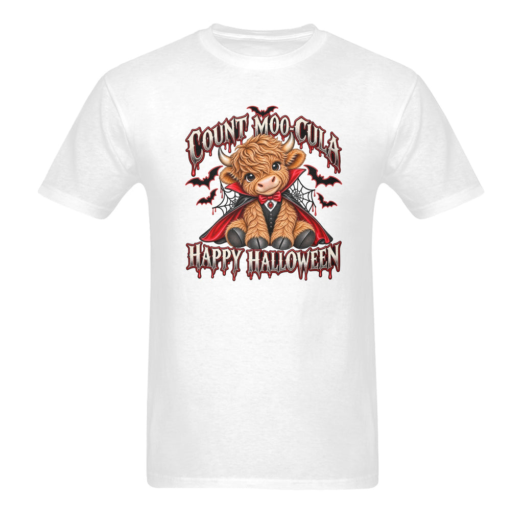 Count Moo-Cula Highland Cow Unisex Halloween T-Shirt