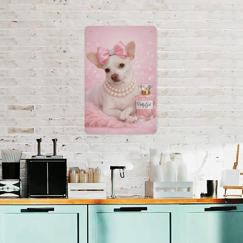 Coco the Chihuahua  Pretty Girl Metal Wall Sign Wolf Hill Ranch Designs