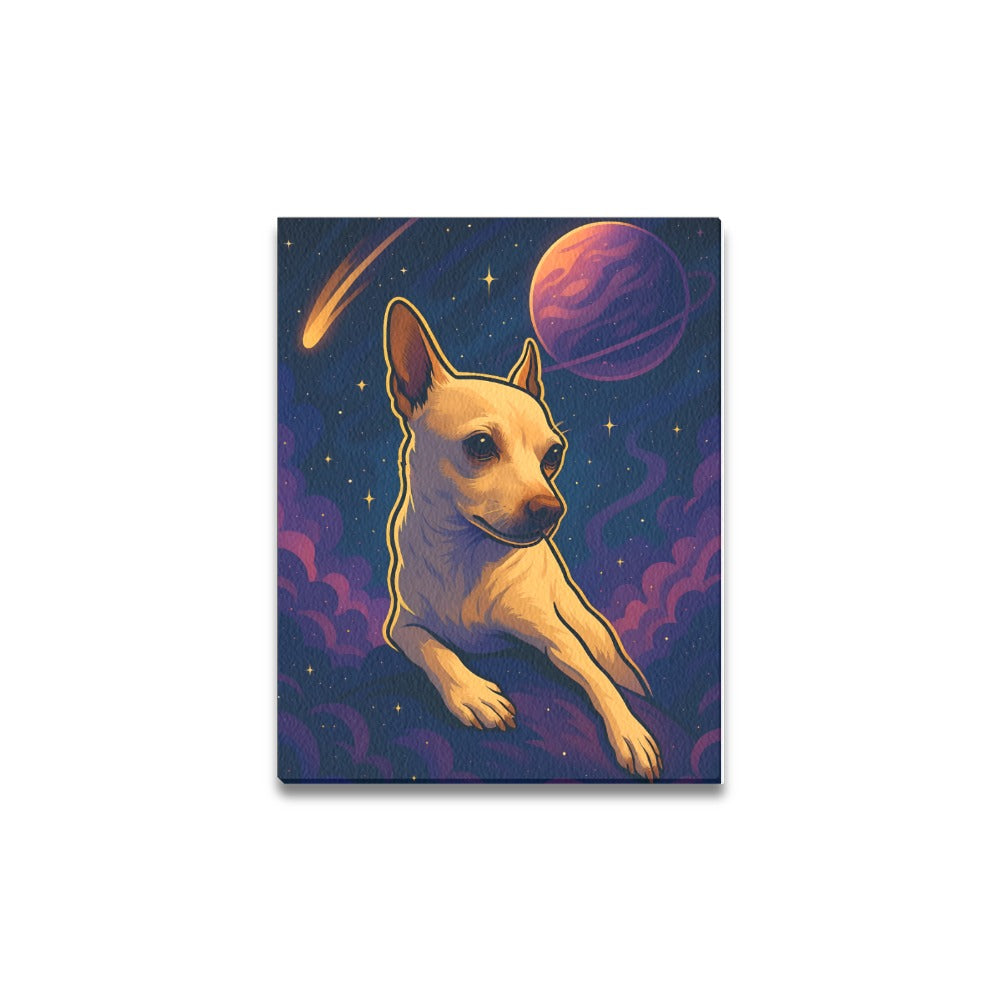 Coco the Star Traveler   Cosmic Coco Framed Canvas Print 11"x14"