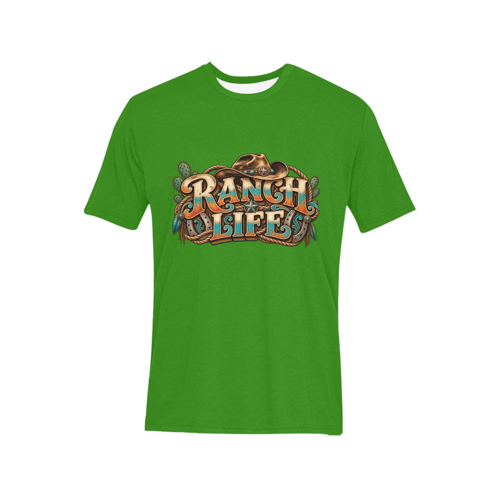 Ranch Life Men’s T-Shirt  Vintage Western Cowboy Ranch Graphic Tee