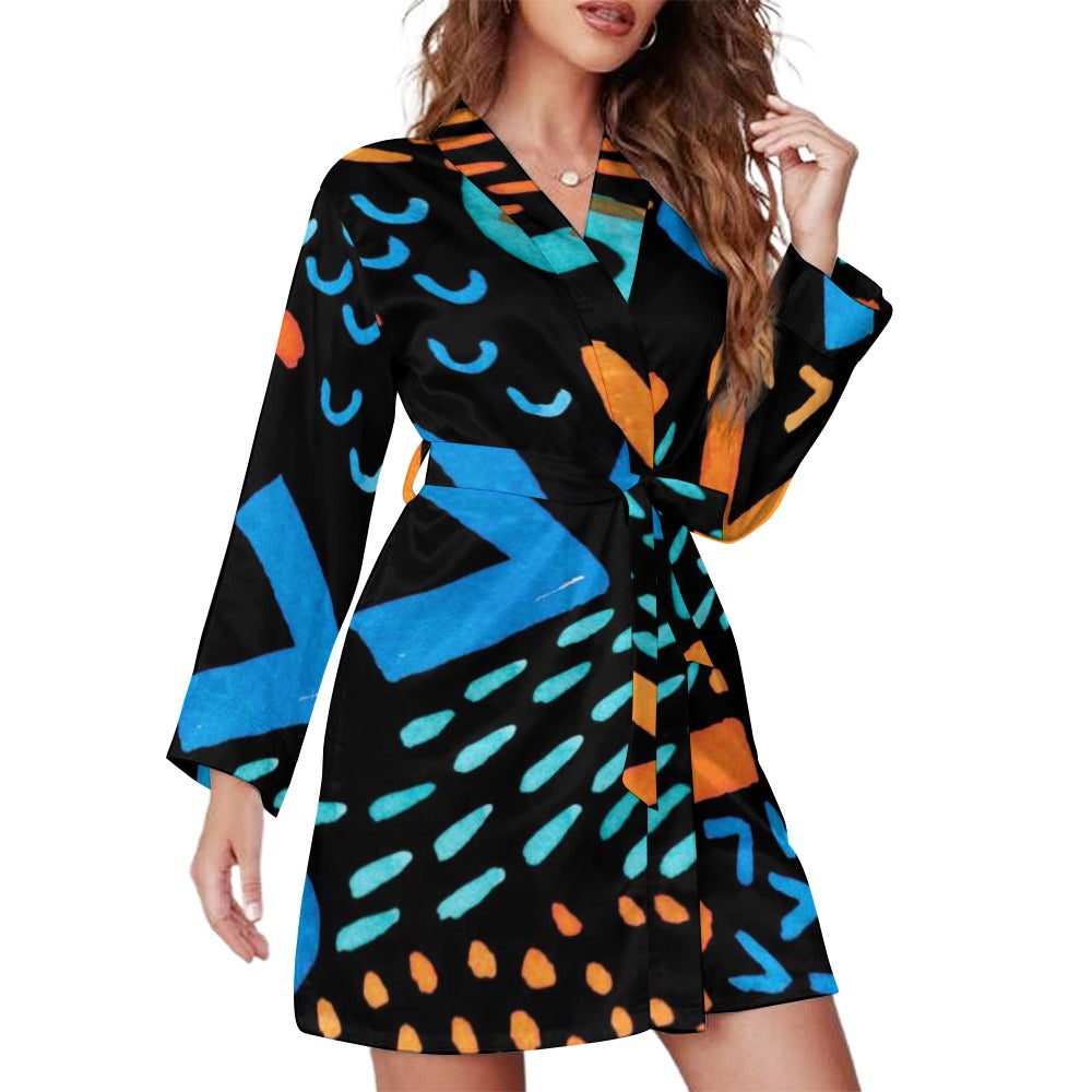 Electric Groove Robe Ladies Long Sleeve  retro 80s