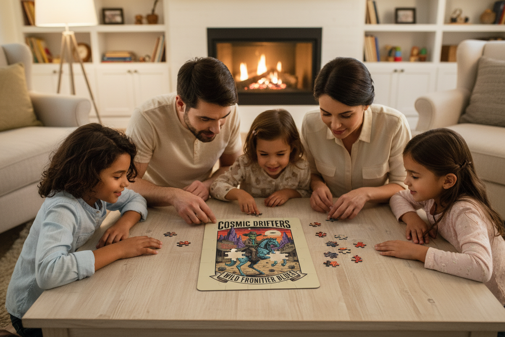 Family Activity on Coffee Table